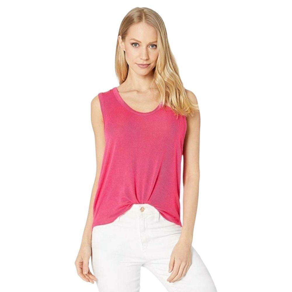 Free People Ribbed Knit Muscle Tank Sz M Take the Plunge Fuchsia NWT - Picture 3 of 11